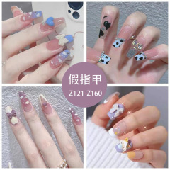 Bow nail stickers, ballet nails, wearable nails, nail patches, removable French manicure, short nails
