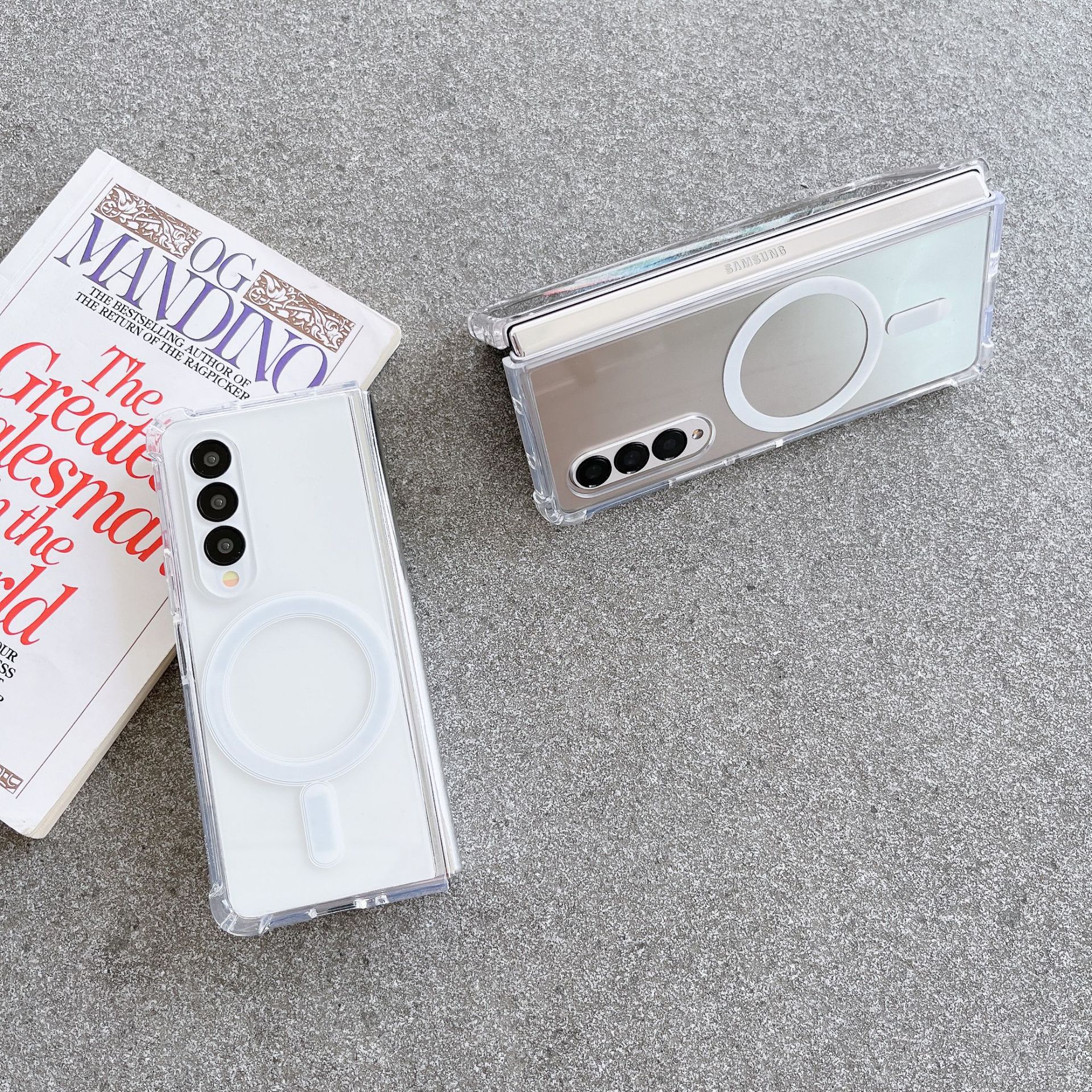 Magnetic Shockproof Acrylic Phone Case For Samsung Fold Series_voghion.com