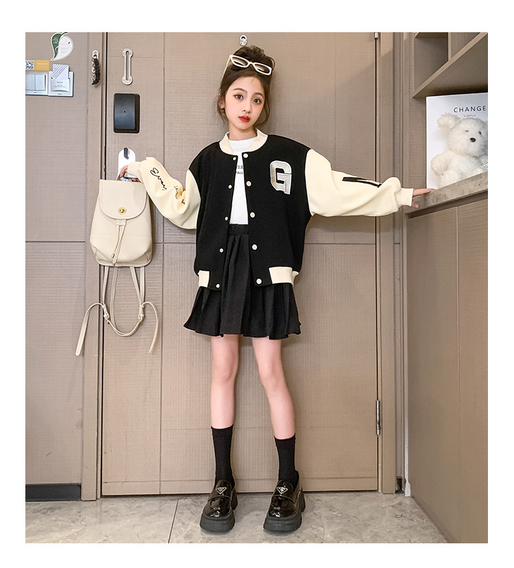 Girls' Set 2023 New Korean Spring and Autumn Edition Mid size Children's Internet Red Fashionable_voghion.com