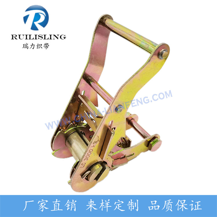 【厂家批发】1.5寸40MM拉紧器金属棘轮收紧器碳钢铁柄铝柄镀白锌