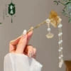 Round fan with tassels, foldable Chinese hairpin