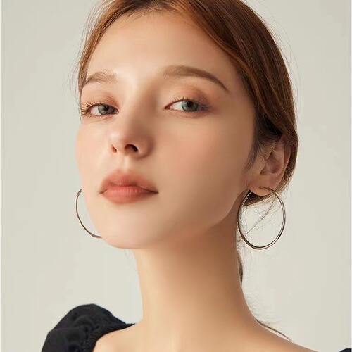 s925 sterling silver large hoop earrings for women European and American temperament cool style earrings new fashion versatile high-end earrings