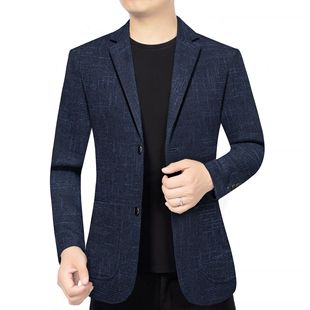 Autumn 2024 New Korean Style Simple Handsome Button Dad Suit Jacket Men's Casual Solid Color Suit Top Trendy