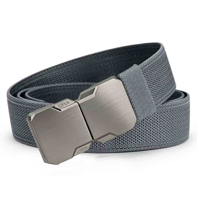Tactical Elastic Waist Belt for Men - New Outdoor Quick Release Double-Buckle Canvas Nylon Woven Adjustable Belt