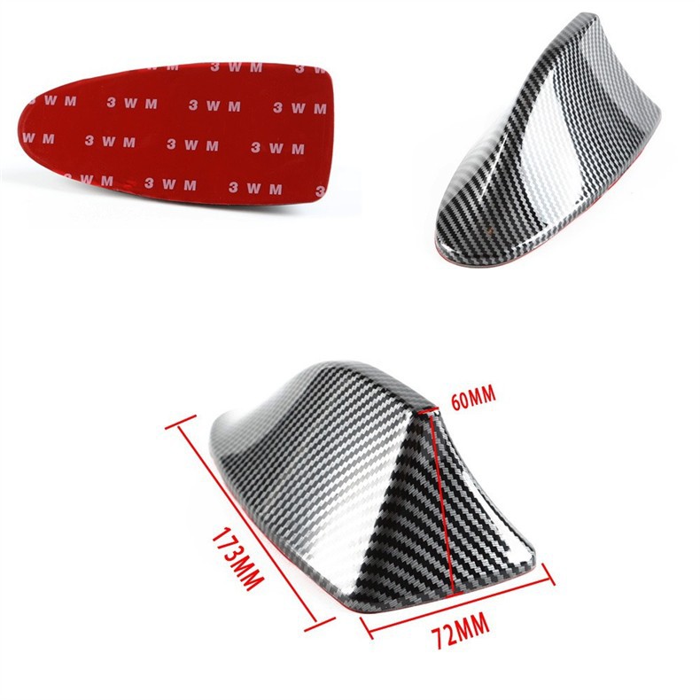 Cross-border car decoration carbon fiber pattern antenna, universal modification shark fin antenna, wireless roof spoiler antenna