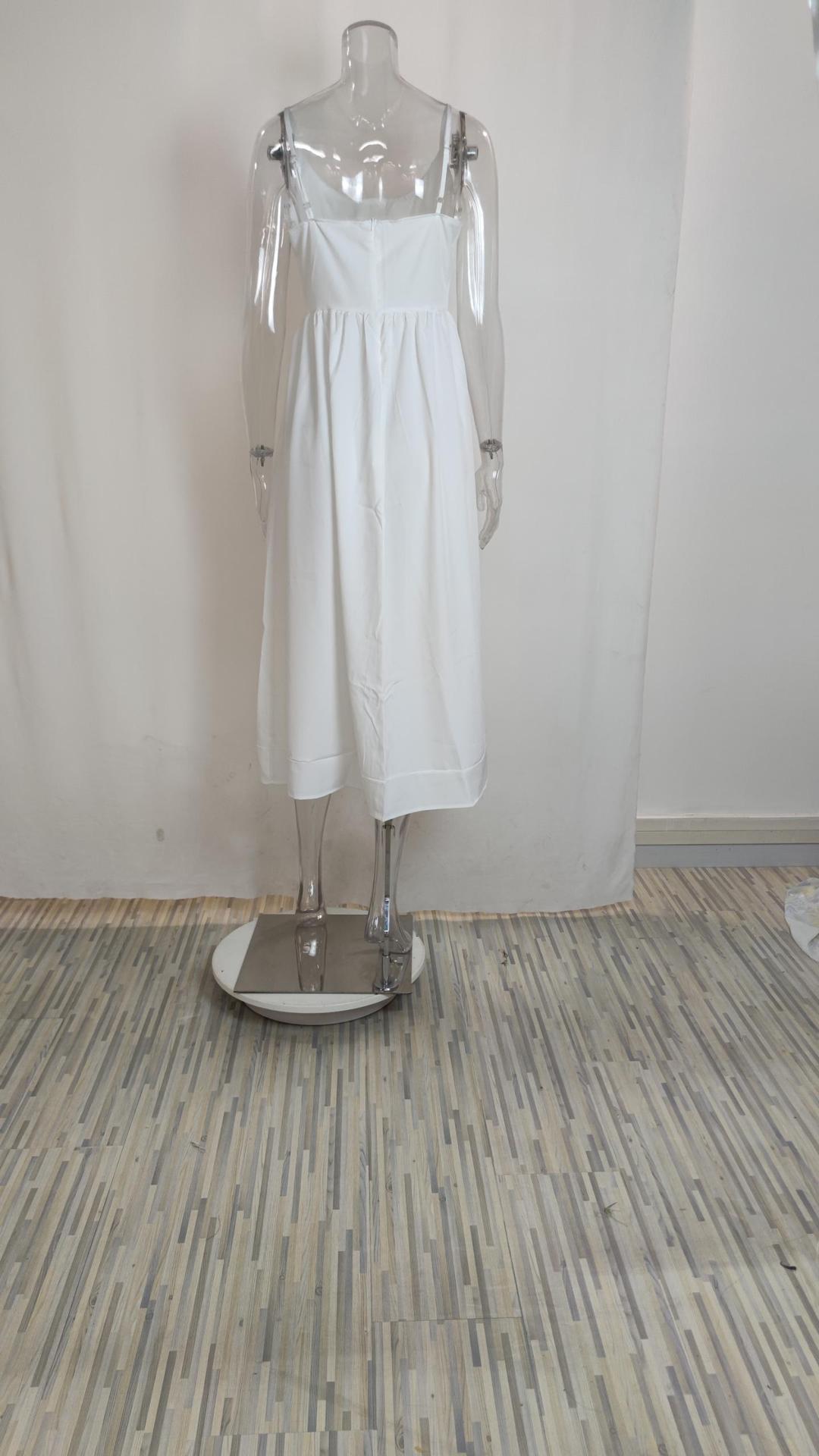 350g Weight Midi Dress Dress Length Type Sleeveless Sleeve Length Strap Dress Dresses Type Polyester Fabric Type High Waist Waist Line Holiday, Daily Occasion Strap Neckline Regular Fit Fit Type Solid Color Pattern Summer Season Women's Gender Pleated Design Sexy Style Wholesale Women's Sexy Pleated Solid Color Holiday Daily Strap Sleeveless Strap Dress 12