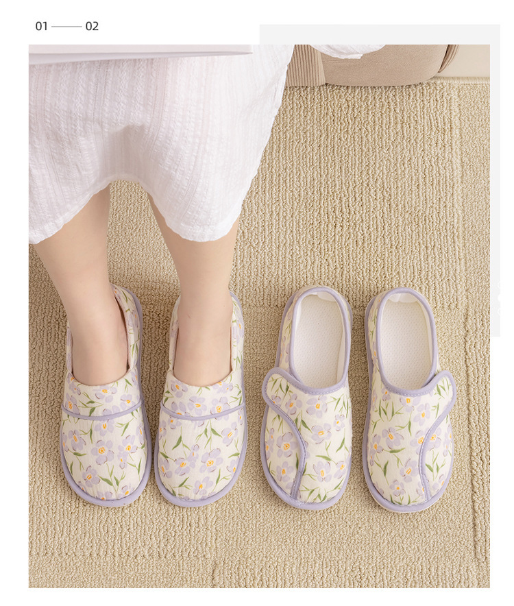Yuezi Shoes Bag Heel Postpartum Summer Thin Pregnant Women's Shoes Spring and Autumn Non-slip Soft Bottom Breathable Household Floor Cotton Slippers f_voghion.com