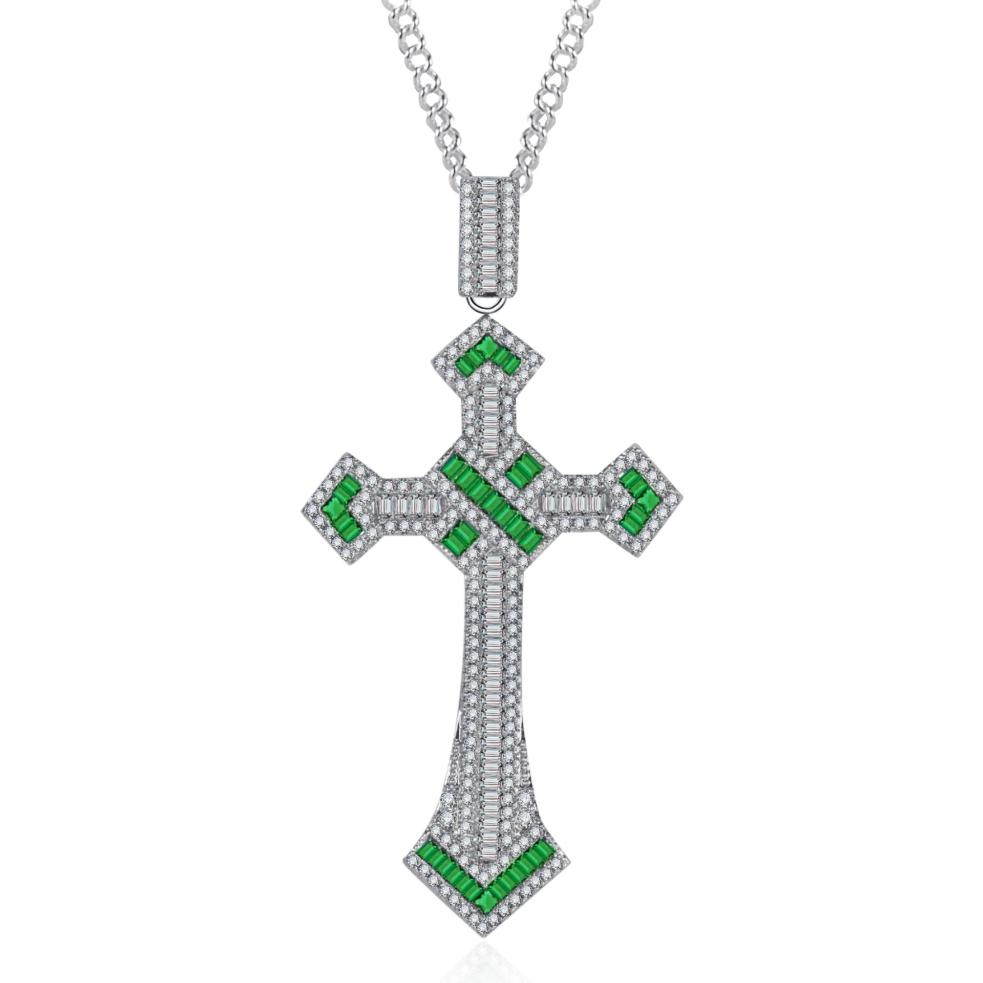 Хит продаж cross-строп Cross -п pendant ожерелье AAA вермикулитная мозаика вспышка Diamond геометрический подвес