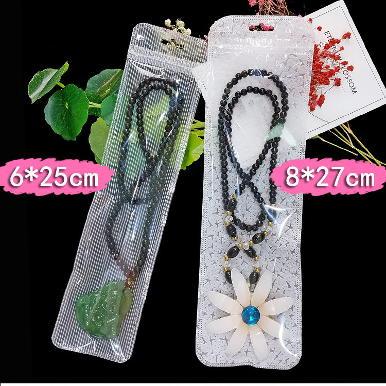 Bolsa de embalaje de cadena larga suéter collar de cristal bolsas de plástico autocierre universal