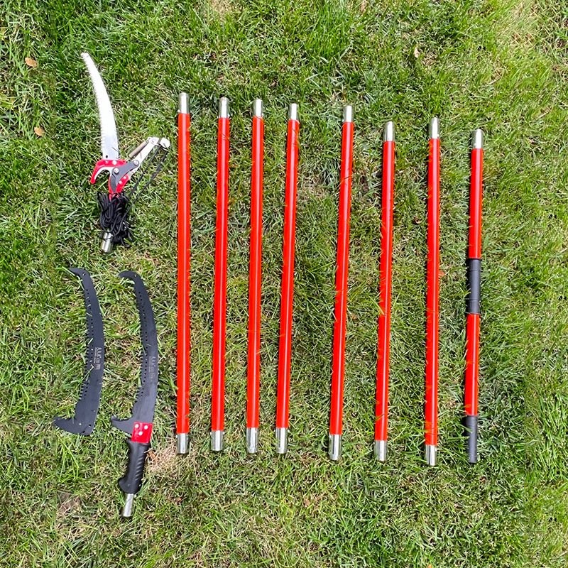 红色跨境树杆修剪器多功能手锯园林树枝修枝锯高空锯木修枝锯工具