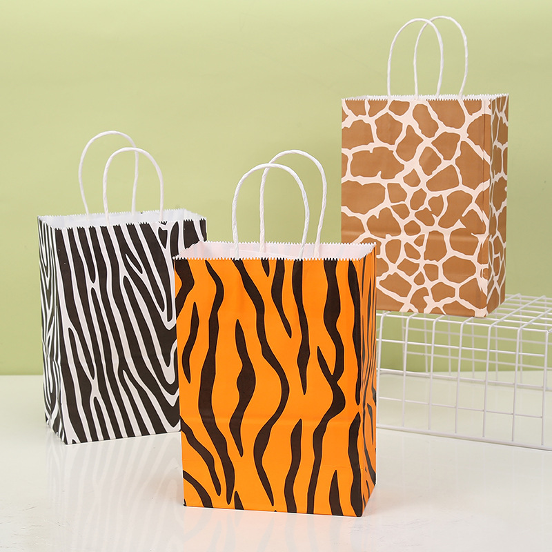 Süß Zebra Tigerhaut Leopard Papier Straße Geschenk Taschen display picture 1