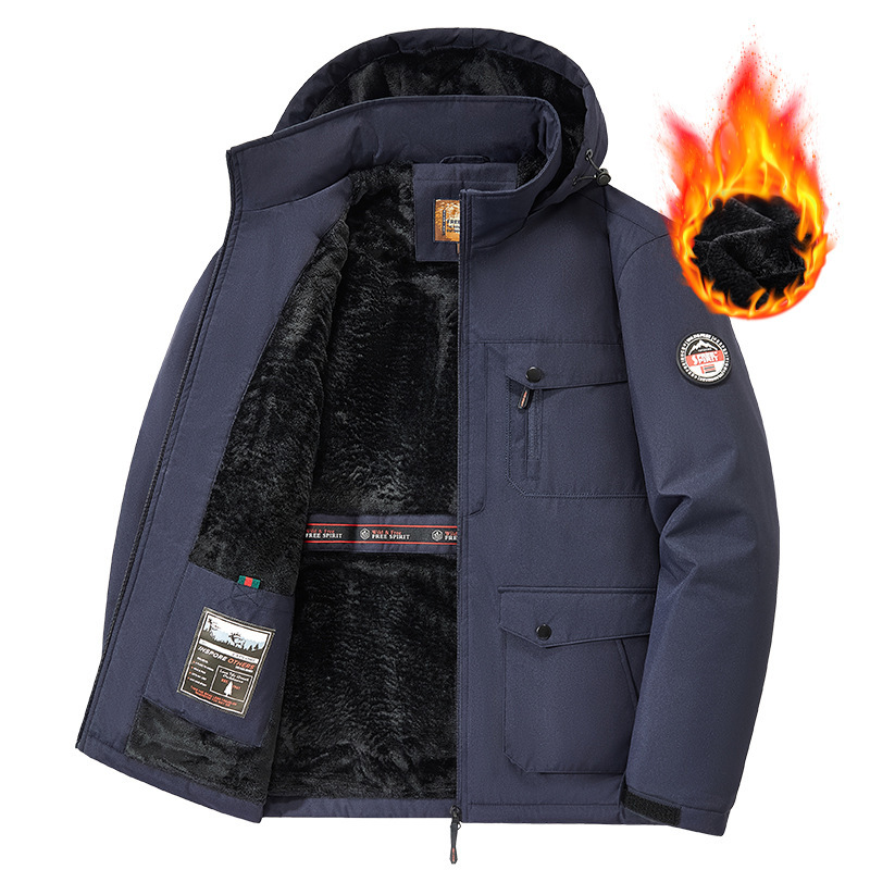 Cross-Border Large Size Men's Jacket Autumn and Winter New Casual Middle-Aged Men's Jacket Plus Velvet Cotton Jacket Thickened Jacket No Cross-Border Large Size Men's Jacket Autumn and Winter New Casual Middle-Aged Men's Jacket Plus Velvet Cotton Jacket Thickened Jacket No