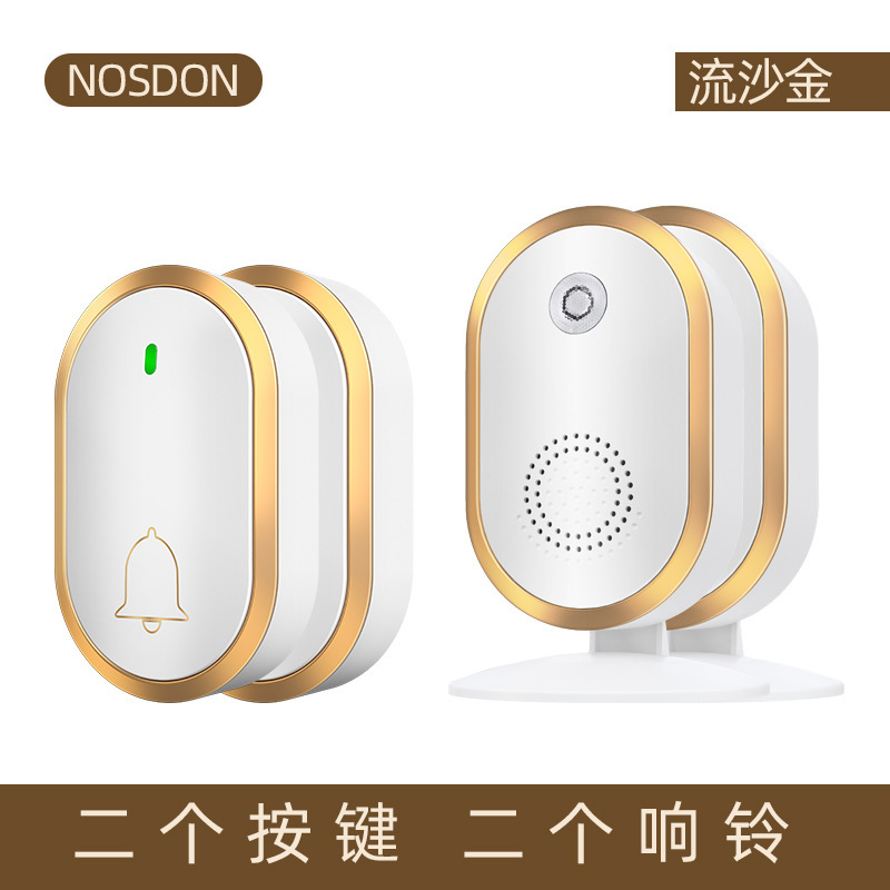 バッテリータイプの Dingdong ドアベル USB プラグなしワイヤレスホーム長距離スマートベル高齢者発信器ナイトライト|undefined