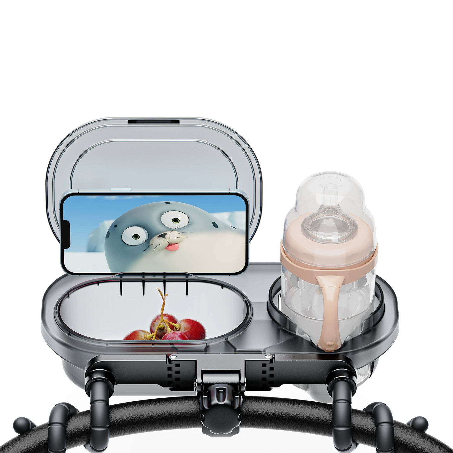 Детская коляска закуски тарелка многофункциональная поднос для детей универсальный двойной фиксированный держатель для бутылочек