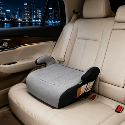 Cross-Border Child Safety Seat Booster Car child safety seat - isofixdetachable-backrestergonomic-designuniversal-for-car-models-black-gray-without-backrest