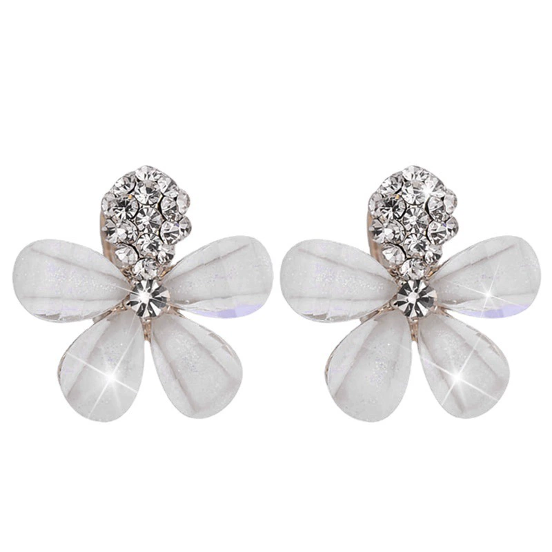 Korean cute fashionable earrings, silver needle, flowered, silver 925 sample
