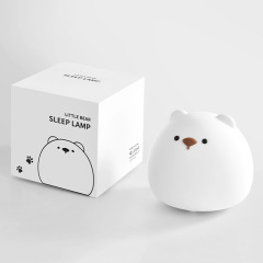 小肥熊シリカゲル小夜灯寝室灯プレゼント女の子かわいいクリスマスプレゼントカラフルクリエイティブ充電ラケットライト