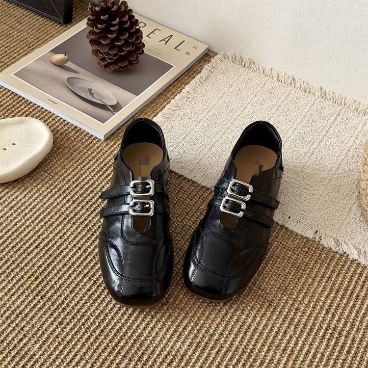 Zapatos Retro franceses de mujer 2026 nuevo velcro primavera-verano casual zapatos de aire extranjero zapatos de cuero