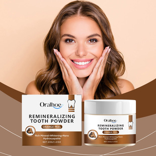 Oralhoe Tangerine Peel Cleansing Tooth Powder Gentle Cleansing Breath Freshening Tooth Protection Smile Oral Care
