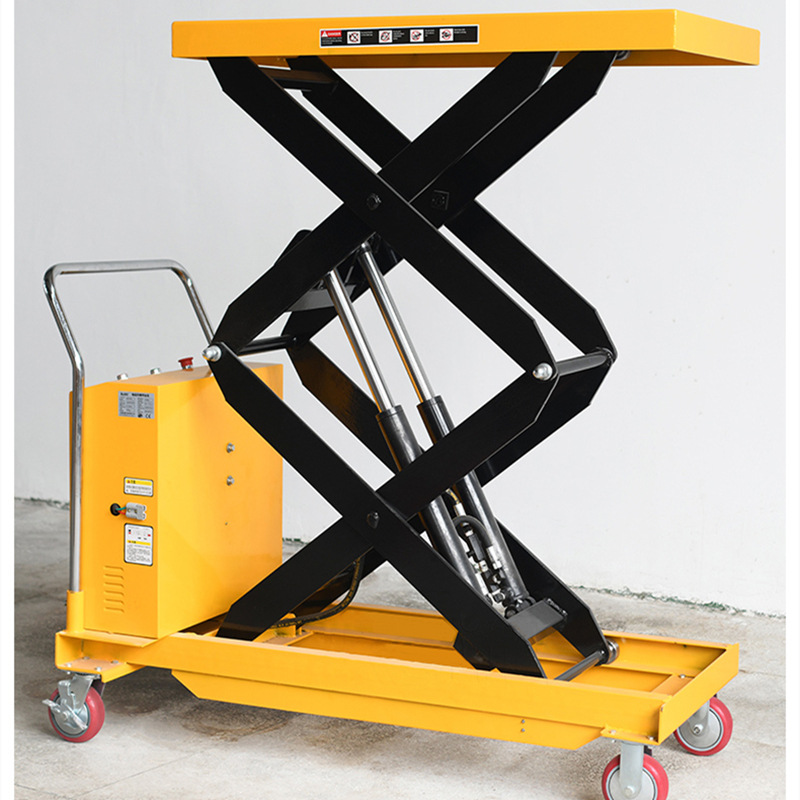 Plataforma elevadora pequeña, tipo tijera, eléctrica, manual, móvil, hidráulica, desplazable.