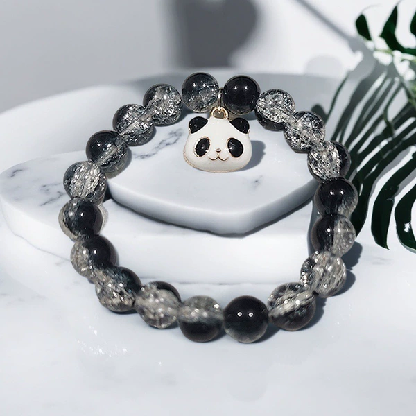 X03 Black and White Glass Panda Bracelet