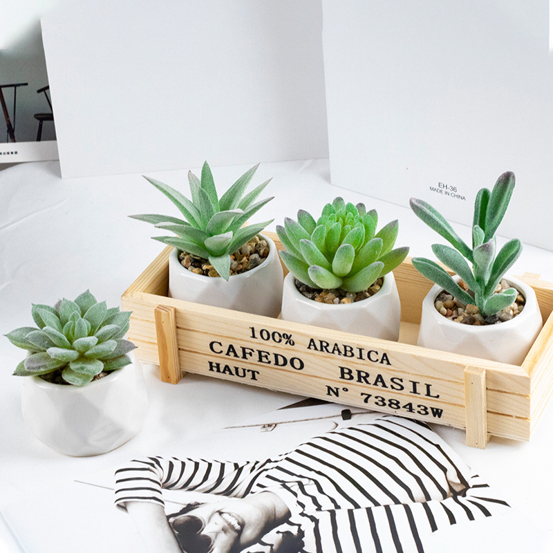 北欧绿植植物盆景假花花室内摆设桌面摆件仿生多肉小盆栽