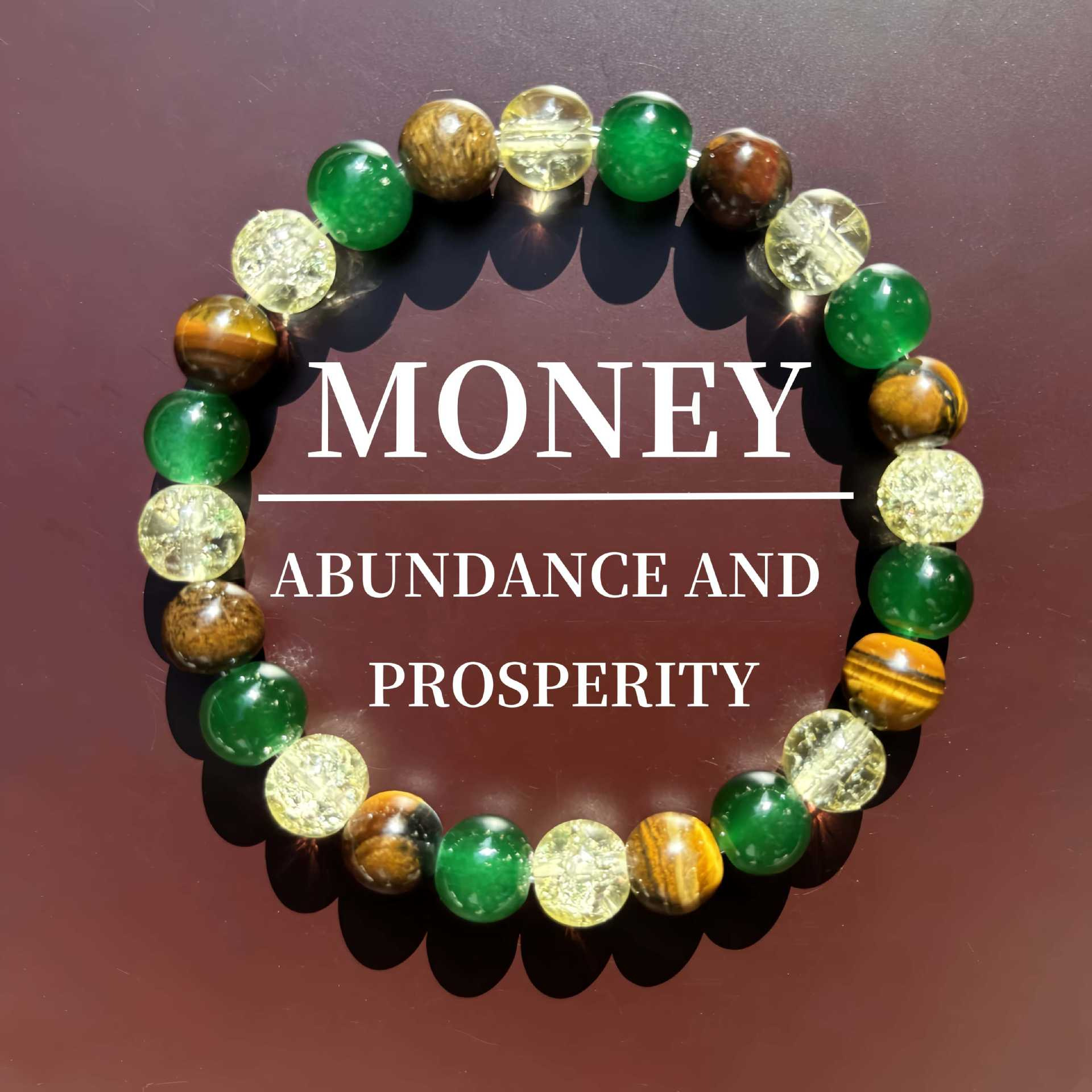 Amazon Tk Prosperity Bracelet Natural Tiger Eye Stone Green Agate White Crystal Wholesale Qixi Festival Chalcedony