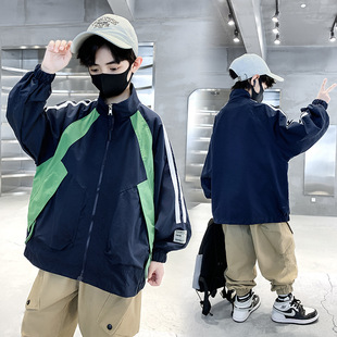 Children's Clothing Boys' Jacket Spring and Autumn 2025 New Autumn Style for Older Boys Spliced Jacket Trendy Street Style