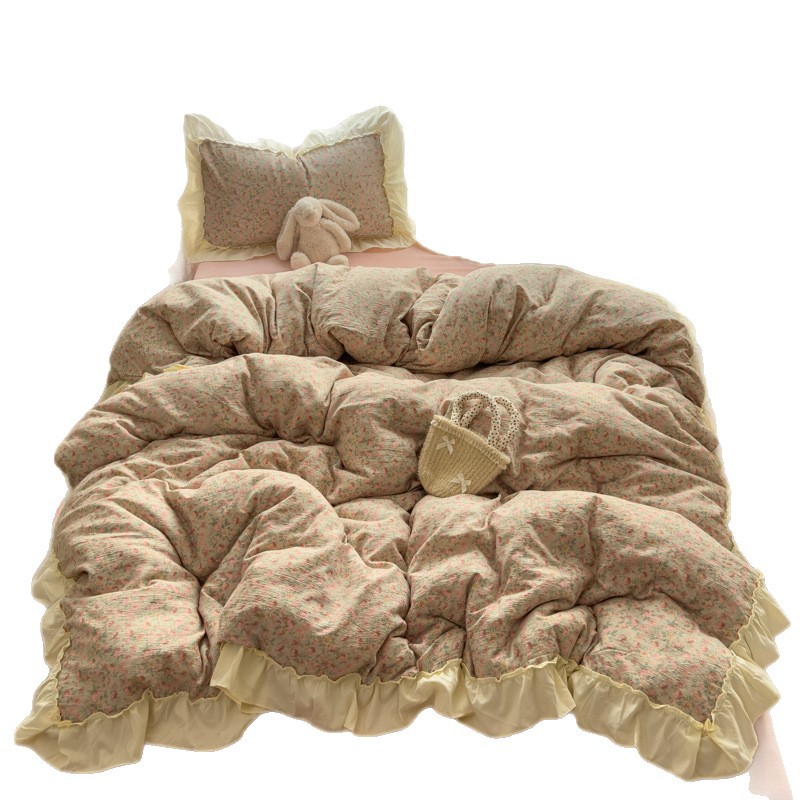 Una clase de encaje francés de cuatro piezas, sábanas de cama de tres piezas, ropa de cama de clase madre e infante, dormitorio, cama de cama de caseta