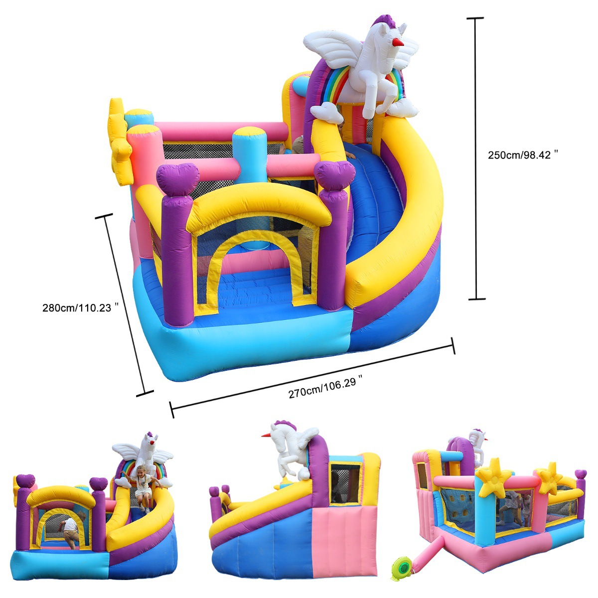 Castillo infláble infantil doméstico perforador interior pequeño parque deslizante castillo traviesos trampolín parque de juegos image 9