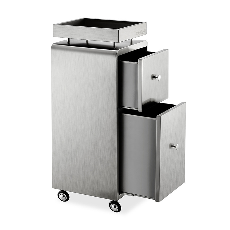 Barbería herramienta gabinete de acero inoxidable herramienta de peluquería Carro de peluquería de coche estante de almacenamiento multifuncional gabinete de polvo de corte de pelo