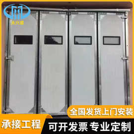 厂房彩钢板电动折叠门批发工业多扇推拉折叠门铝合金重型大折叠门