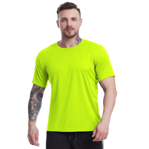 Loose plus size fitness clothing for men in summer mesh breathable short-sleeved T-shirt sweaty basketball training running sportswear
