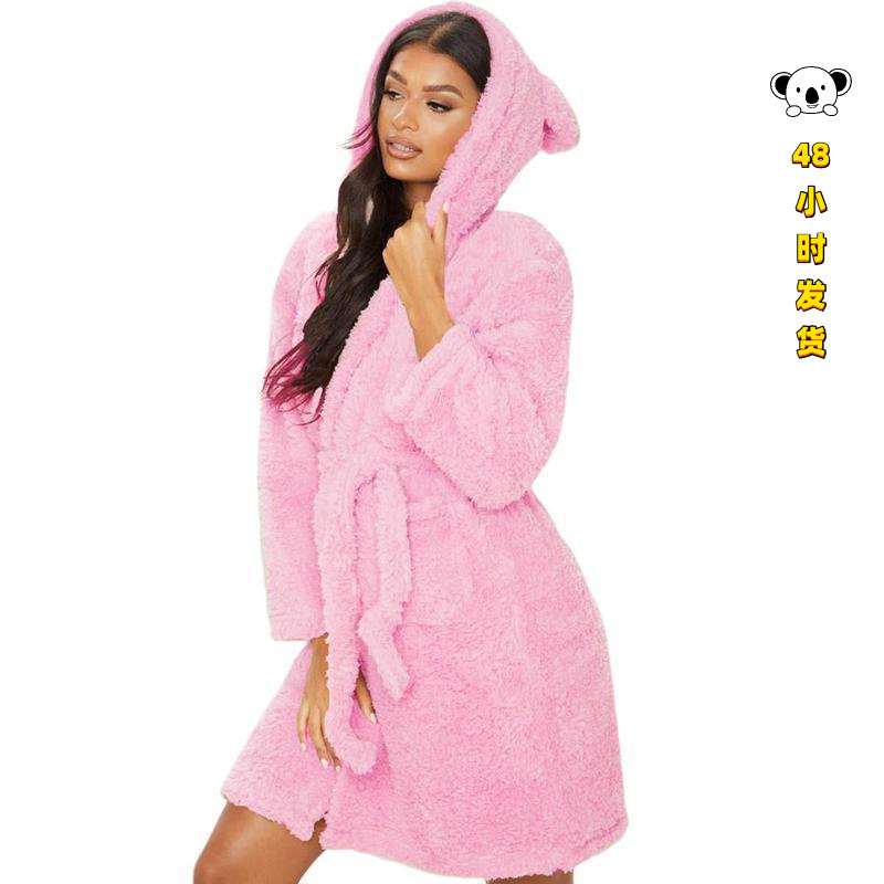 P 31295 Fur ear tie plush pajamas