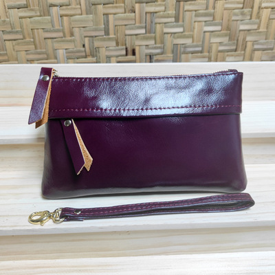 头层牛皮钱包欧美复古油皮手机包时尚百搭真皮手拿包厂家批发|ms