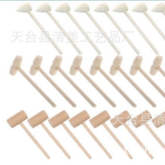 Martillo decorativo de madera, adornos de madera, martillos de madera pequeños, juguetes para niños, accesorios de martillos de madera