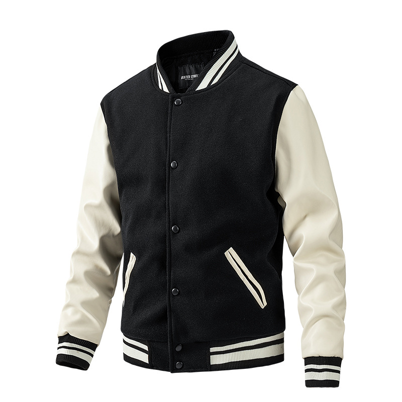 autumn baseball two-tone quilted jacket