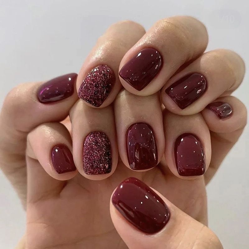 【Multiple Styles Collection】24-Piece Boxed Set of Wearable Nails, Classic Retro Red with Fine Glitter, Brightening Effect, Fake Nail Tips 【Multiple Styles Collection】24-Piece Boxed Set of Wearable Nails, Classic Retro Red with Fine Glitter, Brightening Effect, Fake Nail Tips