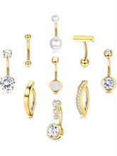 M 82115 Stains Steel Belly Ring Set ���껷��װ �羳ŷ����