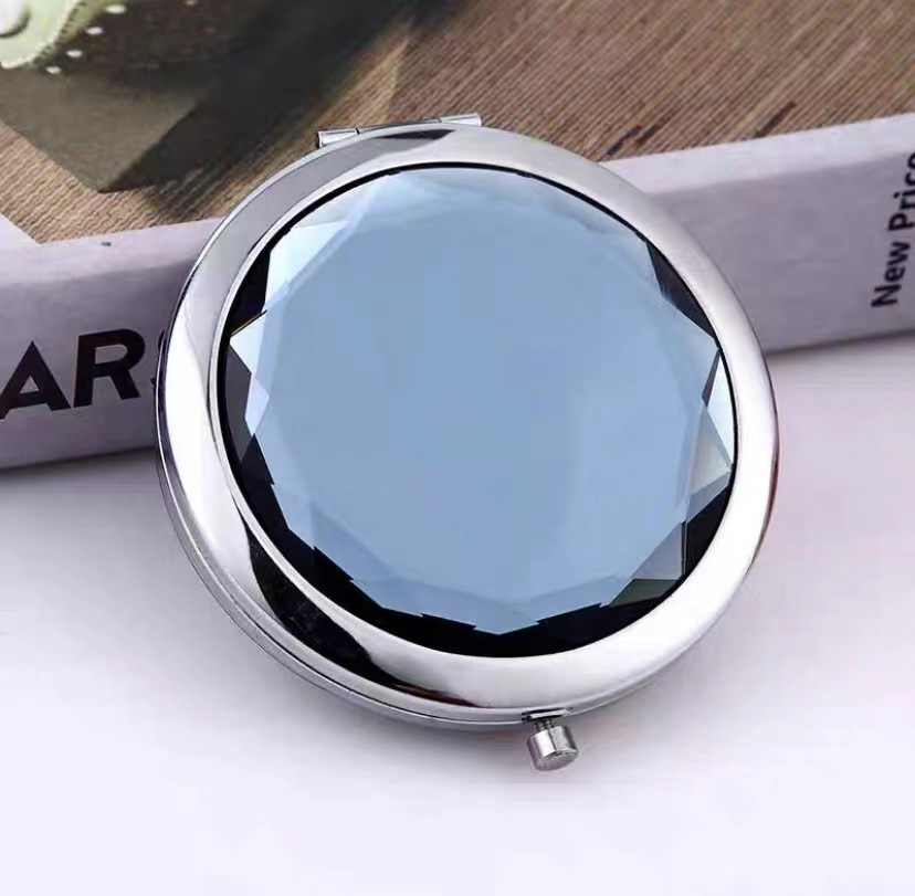 Espejo de maquillaje plegable de cristal espejo de maquillaje de metal pequeño espejo pequeño portátil pequeño regalo de regalo espejo de maquillaje palabras grabadas