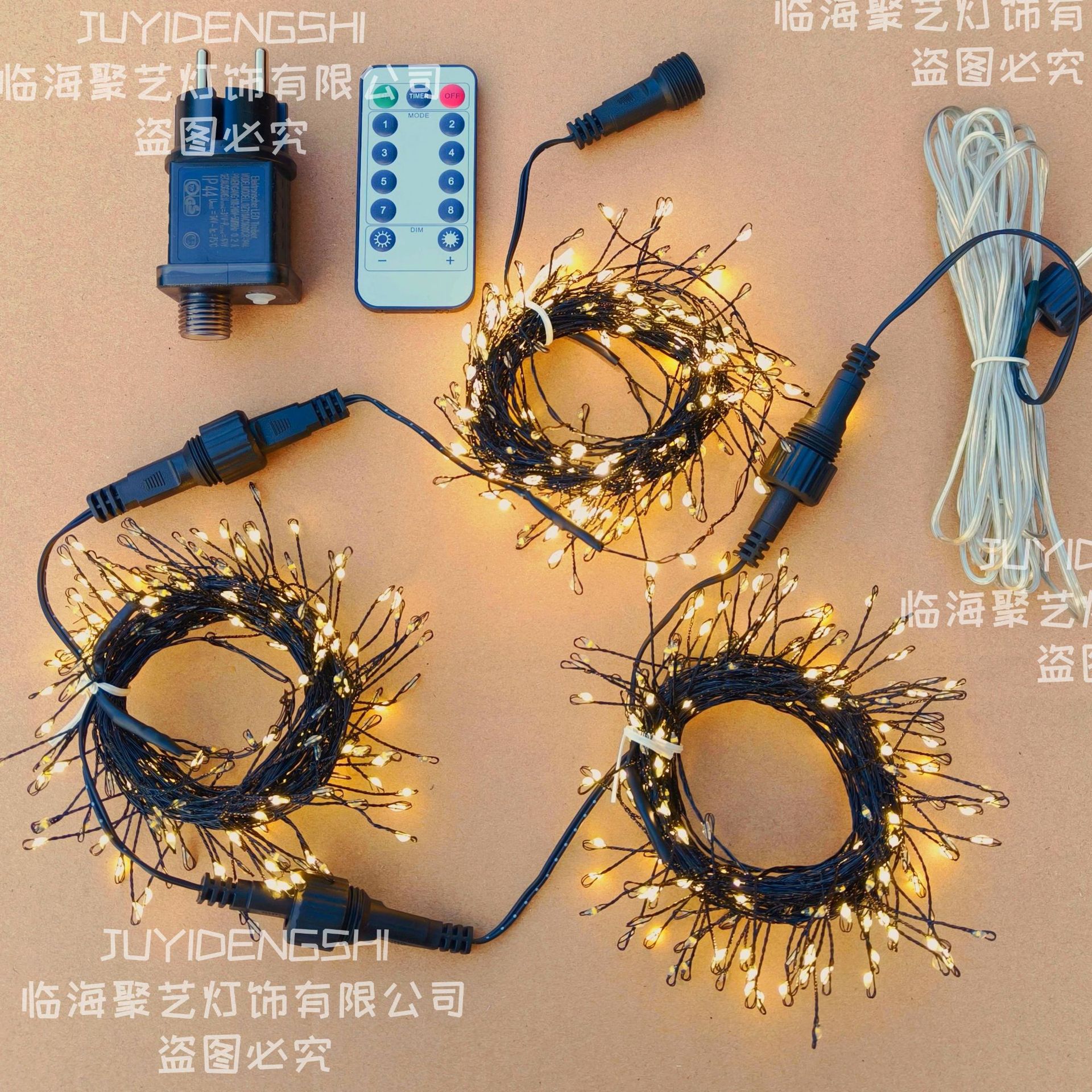 Luz cálida - línea negra (sin enchufe)