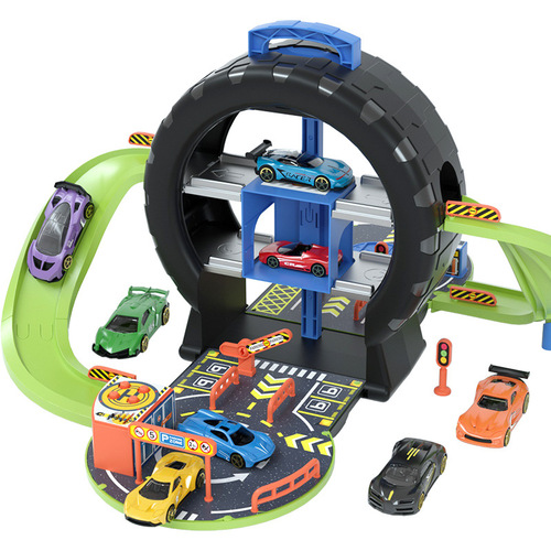 Children's Parking Lot Track Model Car Toy 3-7 Years Old Boy Fun Storage Deformable Wheel Theme Gift