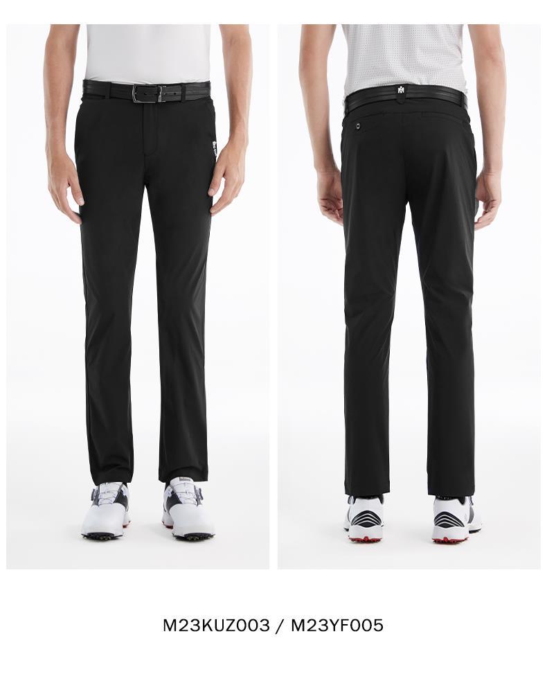 Quần dài golf nam mùa hè thắt lưng co giãn, phong cách thể thao — M23KUZ003-màu xám, M23KUZ003-màu trắng, M23KUZ003-Đen, M23KUZ003-màu xanh lá cây chi tiết 9