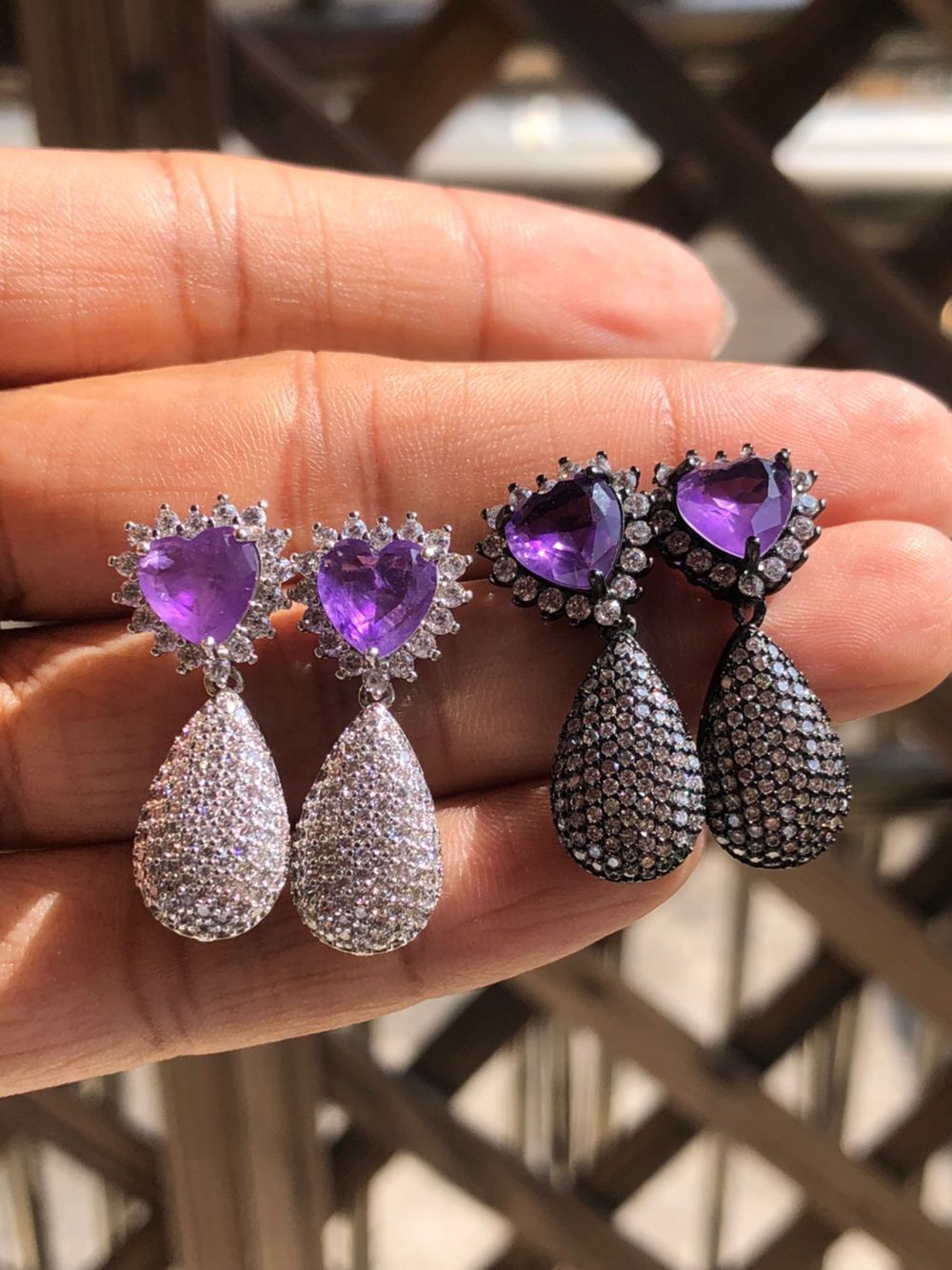 Water Droplets, Heart Shape Pattern Women's Gender 1 Pair Elegant Water Droplets Heart Shape Plating Inlay Copper Zircon White Gold Plated Drop Earrings