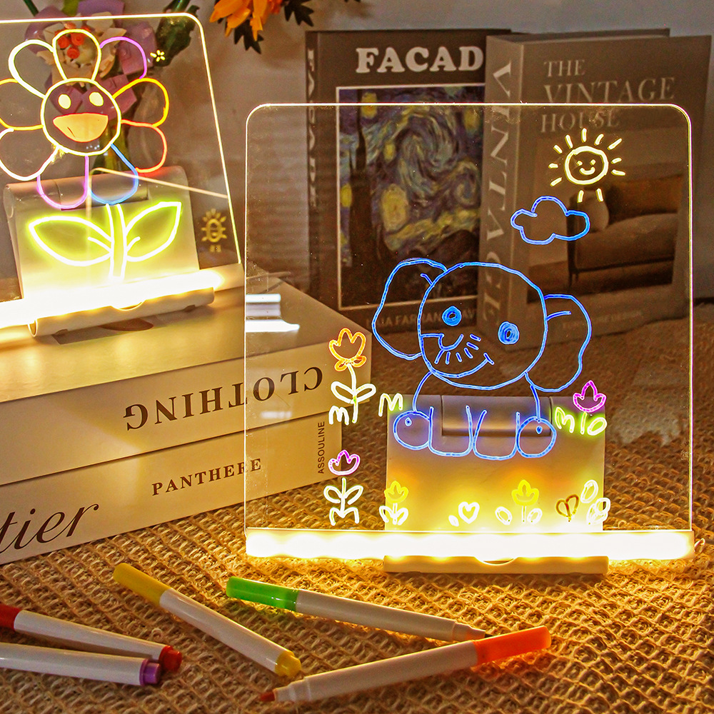 Erasable fluorescence drawing board, interactive toy, graffiti, children's creativity, Birthday gift 2