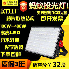 LED蚂蚁投光灯 220V夜市防水泛光灯led射灯50W 100W 200W 400W