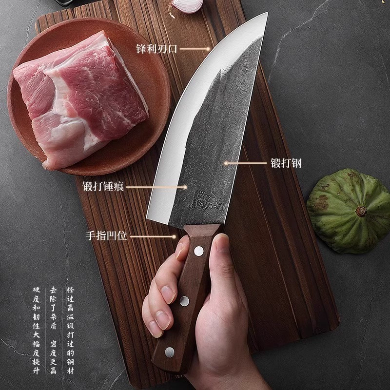 Кованый кухонный нож для дома и торговли, нож для убоя свиней, нож для обвалки, нарезки, мясоруб, рубящий нож для костей, официальный фирменный магазин