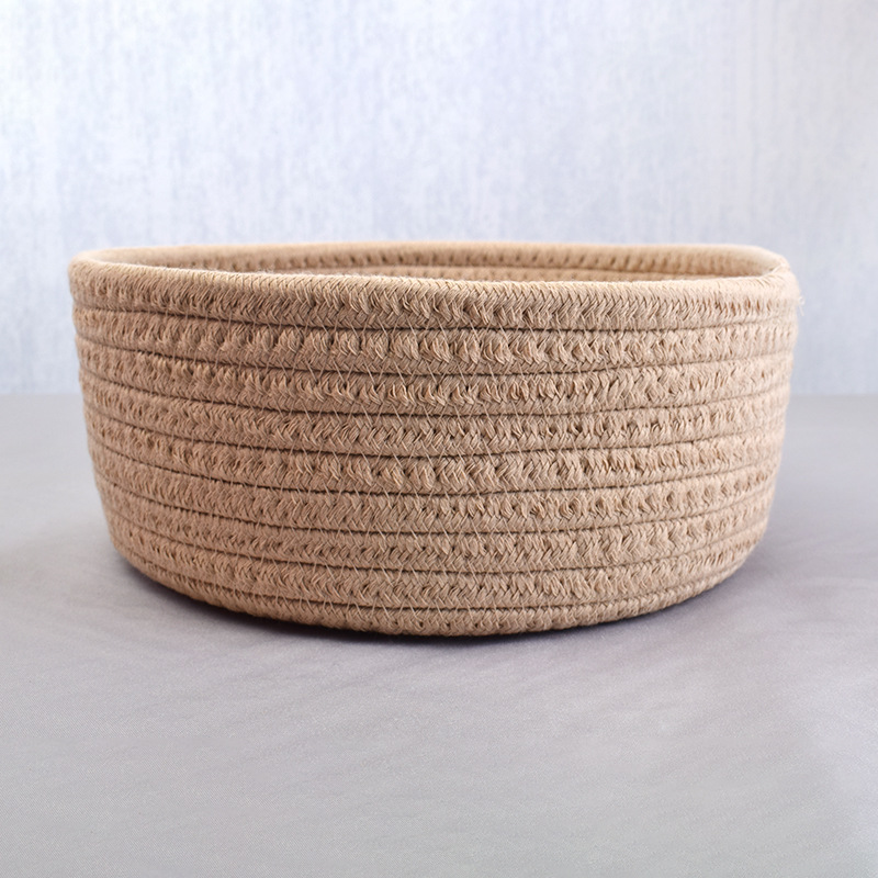 Cesta de almacenamiento de escritorio hecha a mano cesta tejida de noche escritorio merienda cesta clave cosméticos mesa de café cesta de almacenamiento