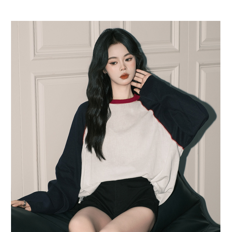 Early Autumn 2025 Raglan Sleeve Long-Sleeved T-Shirt Women's 2025 New Spring & Fall Inner Layering Shirt Loose Age-Reducing Top