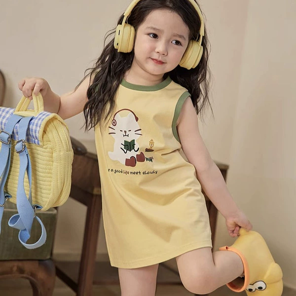 Cheese yellow-cotton skirt